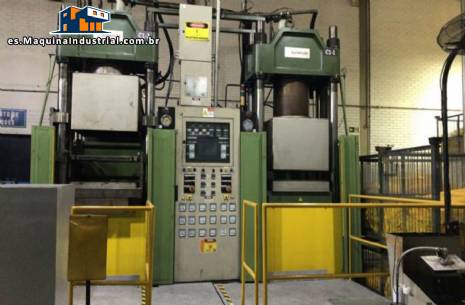 Prensa doble para vulcanizar piezas de caucho t�cnico TUNG YU 350 toneladas