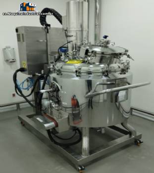 Reactor a presi�n de acero inoxidable 316 L de 200 L con elevador de tapa integrado, RDS de acero inoxidable.