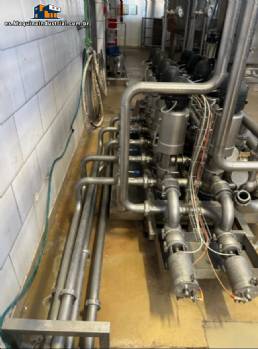 Conjunto de vlvulas sanitarias de acero inoxidable Alfa Laval/Tetra Pak para productos lcteos, leche y bebidas