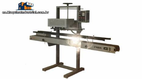 M�quina de soldadura para bolsas de pl�stico con cinta de correr motorizada