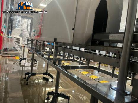 T�nel de secado para botellas, tarros y recipientes con elementos calefactores Pamet.