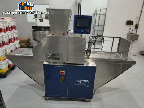 Máquina cortadora de alambre de acero inoxidable y dosificadora de rosetas con alimentador automático de bandejas para pan de queso y galletas Projet Equipamentos Máquina cortadora de alambre de acero inoxidable y dosificadora de rosetas con alimentador automático de bandejas para pan de queso y galletas Projet Equipamentos